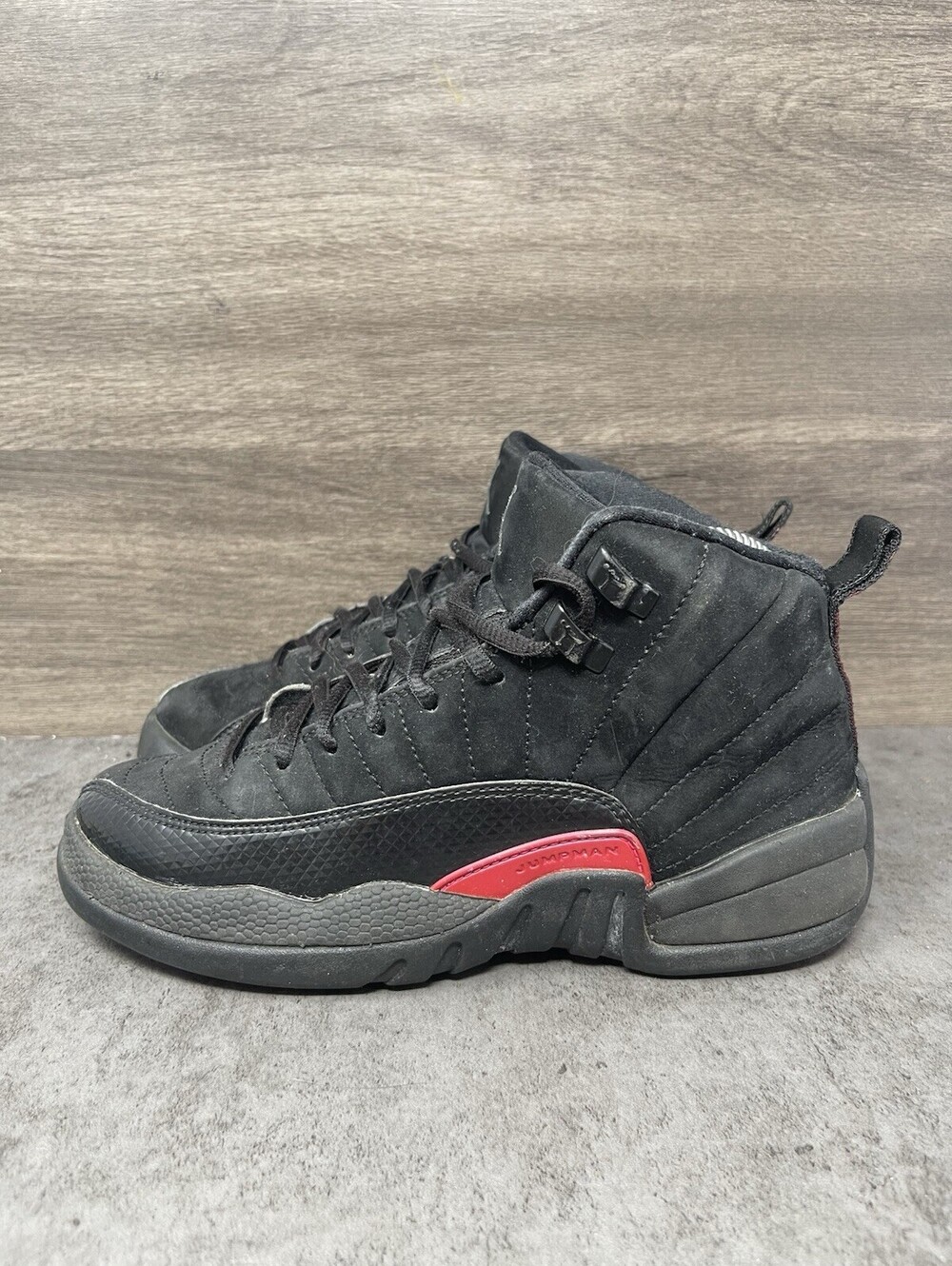 Air Jordan 12 Retro Rush Pink Size 5.5Y Kids Black Basketball Shoes 510815-006